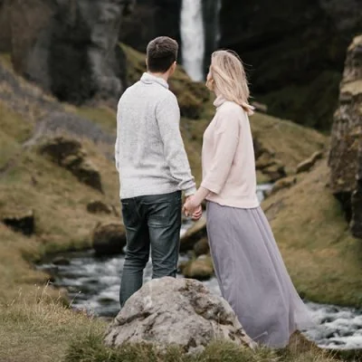 Waterfall Couple Holding Hands Love Dp