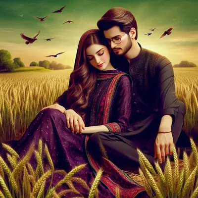 Wheat Field Couple Rest Love Dp