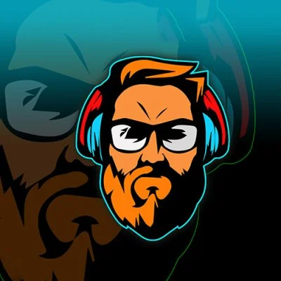 Bearded Gamer Headphones Mascot Cool Dp