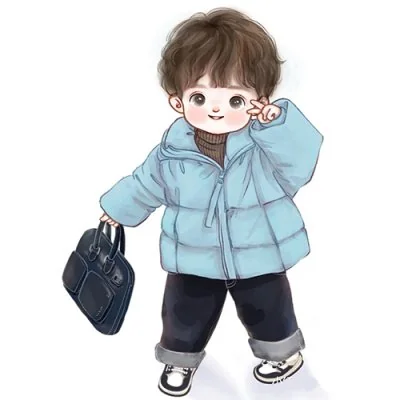 Boy Blue Puffer Jacket Bag Cute Dp