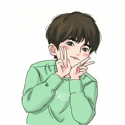 Boy Green Sweater Peace Sign Cute Dp