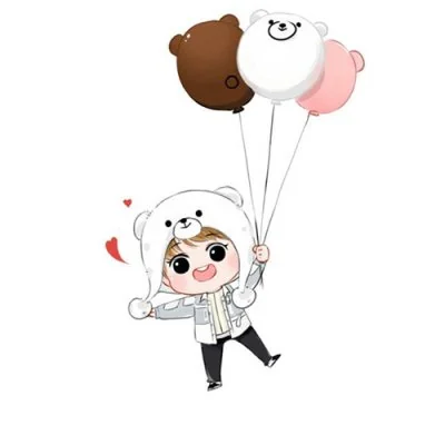 Boy Holding Bear Balloons Cute Dp