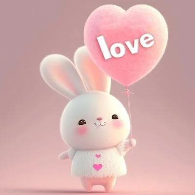 Bunny With Love Heart Cute Dp