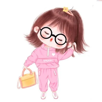 Cartoon Girl Pink Tracksuit Cute Dp