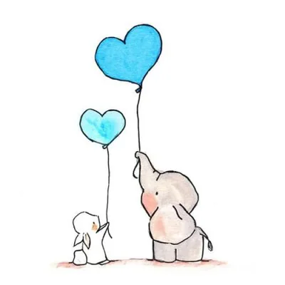 Elephant Bunny Heart Balloons Cute Dp