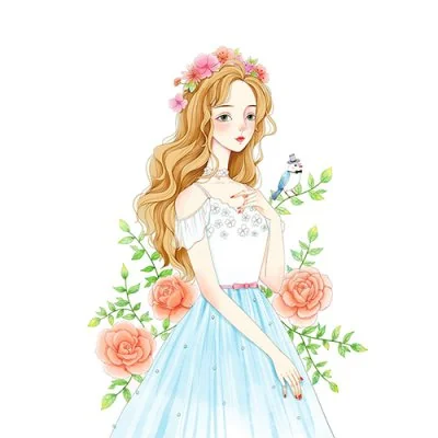 Flower Crown Girl Bird Cute Dp