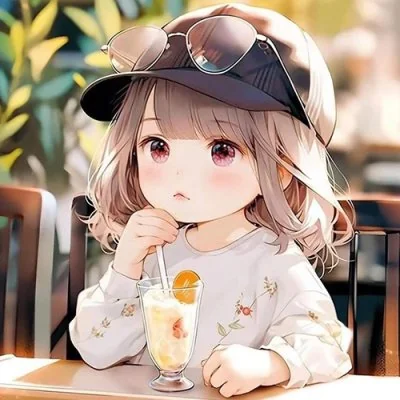 Girl Cap Drinking Juice Cute Dp