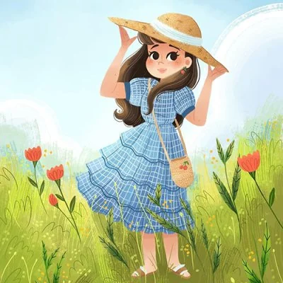 Girl In Flower Meadow Cute Dp
