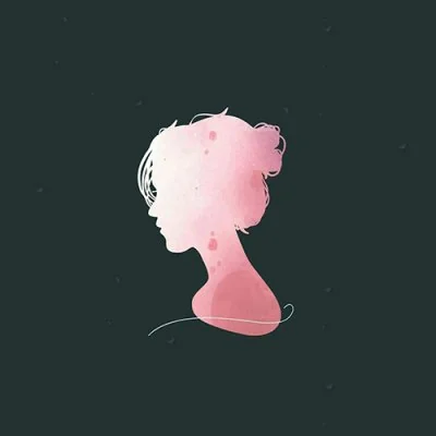Pink Watercolor Girl Silhouette Cute Dp