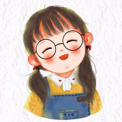 Smiling Cartoon Girl Glasses Cute Dp