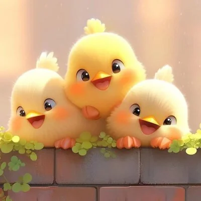 Three Smiling Baby Chicks Cute Dp