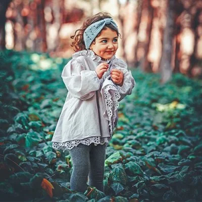 Toddler Girl In Forest Headband Cute Dp