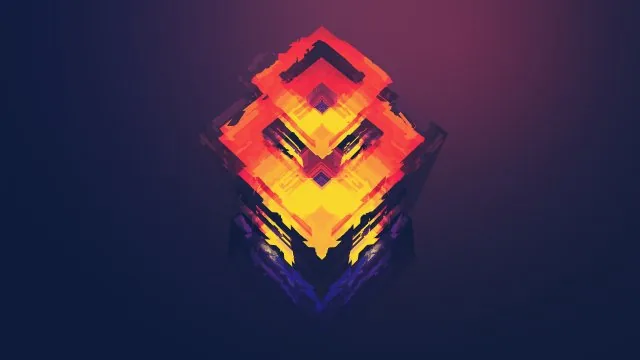Fiery Orange Polygon Abstract Aesthetic Wallpaper