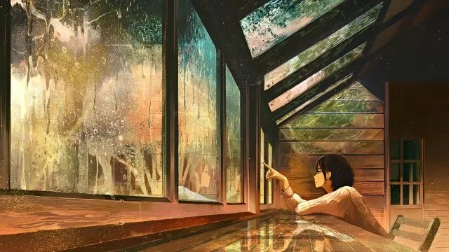 Anime Girl Rainy Window Wallpaper