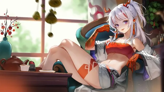 White Haired Dragon Girl Anime Wallpaper