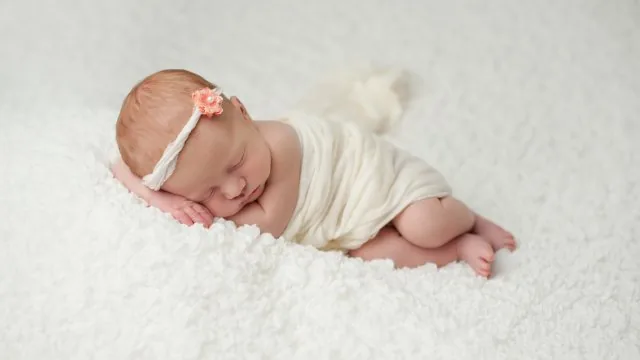 Newborn Sleeping On White Cute Wallpaper