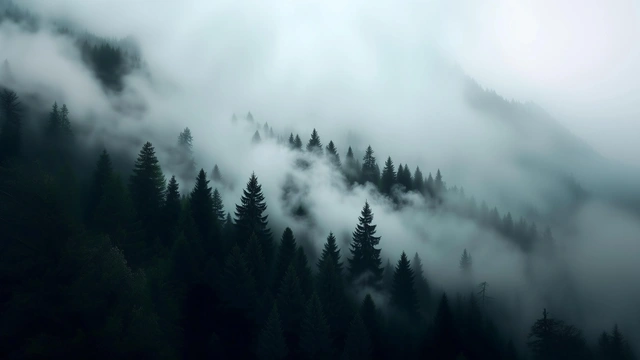 Foggy Dark Forest 4K Wallpaper