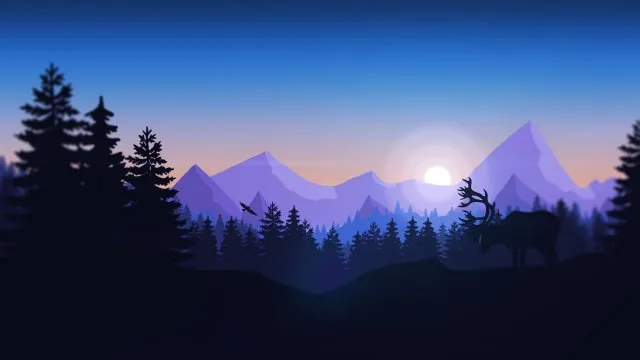 Elk Silhouette Purple Peaks Nature Wallpaper