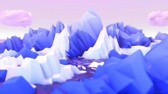 Low Poly Blue Mountains Nature Wallpaper