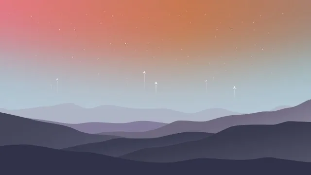 Minimal Purple Hills Dusk Nature Wallpaper