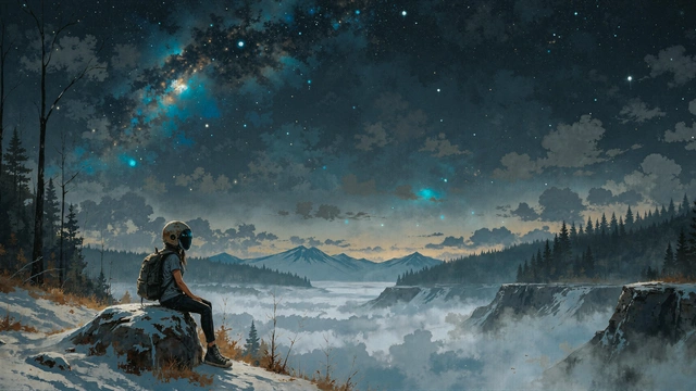 Starry Night Wanderer 4K Wallpaper