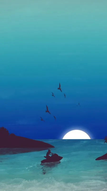 Aesthetic Beach Nights Minimal Wallpaper
