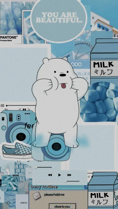 Bears Pastel Aesthetic Phone Wallpaper