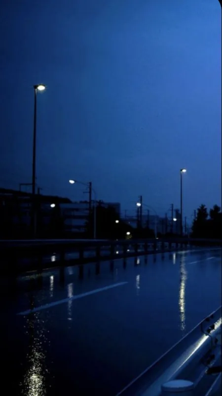 Blue Aesthetic City Night Phone Wallpaper