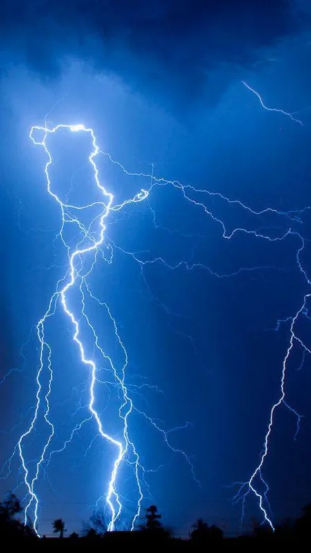Aesthetic Blue Electricity Phone Wallpaper