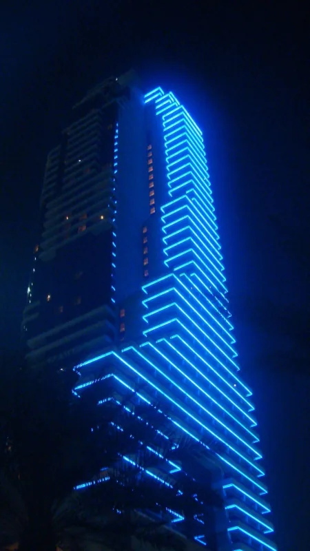 Blue Aesthetic Night Building Wallpaper