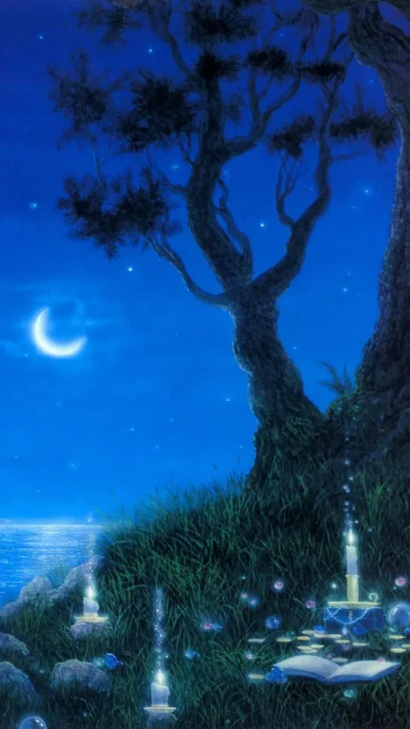Blue Aesthetic Night Moon HD Wallpaper
