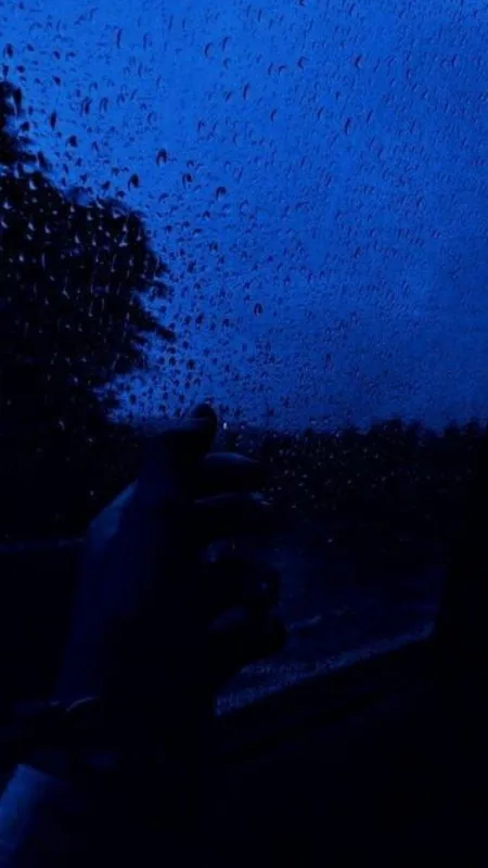 Blue Aesthetic Night Rain Phone Wallpaper