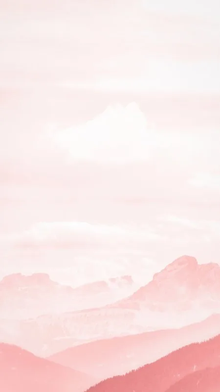 Blush Misty Mountain Ridges Aesthetic Wallpaper