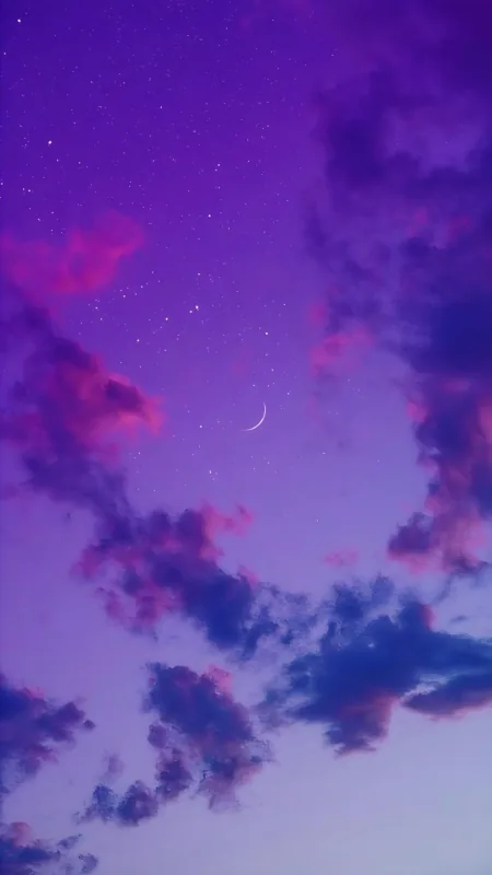 Cloud Aesthetic Purple Star And Sky Wallpaper