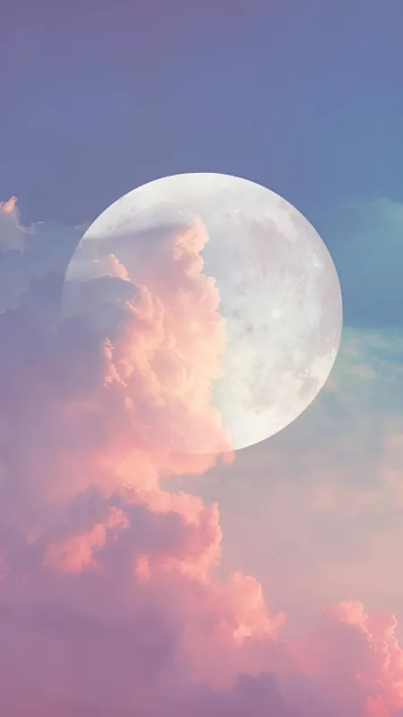 Cloud Aesthetic Sky Moon Phone Wallpaper