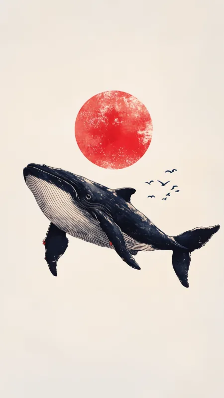Dolphin Art Minimalist HD Aesthetic Wallpaper