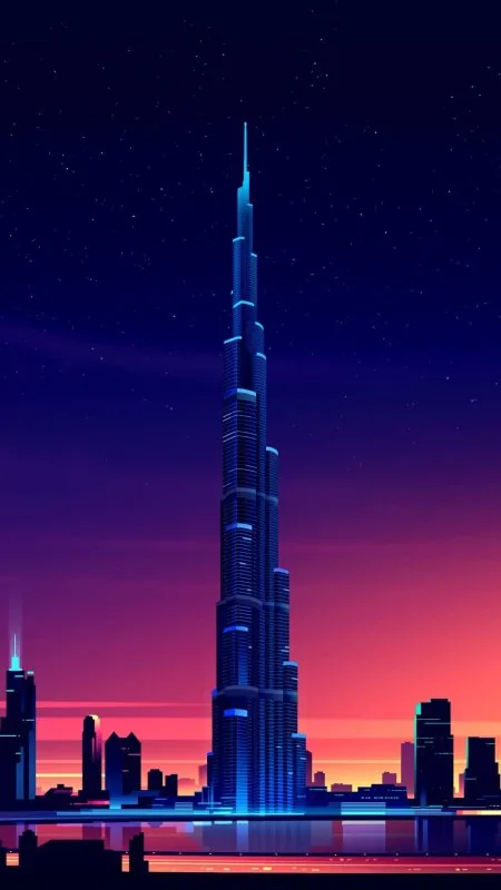 Dubai Burj Khalifa Minimalist HD Aesthetic Wallpaper