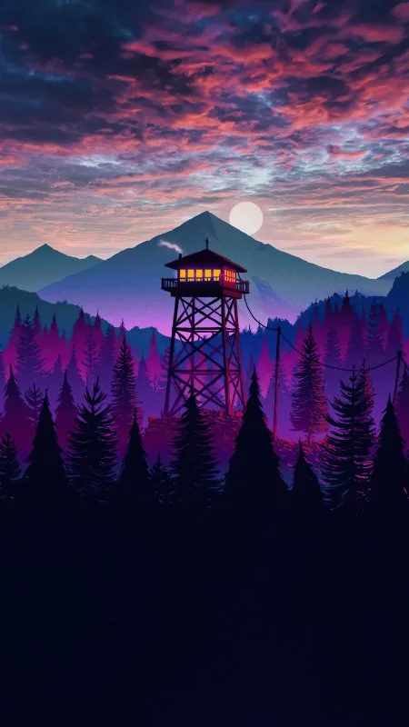 Firewatch Landscape Aesthetic Wallpaper