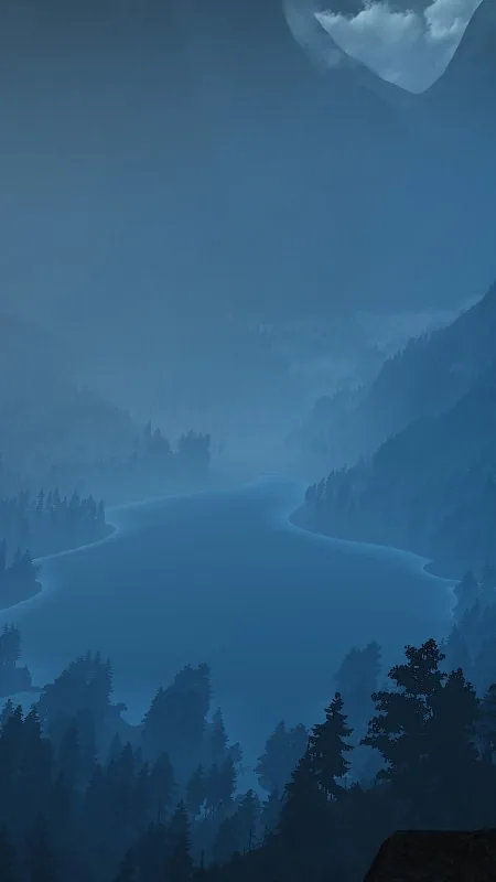Foggy Lake Minimalism Landscape HD Aesthetic Wallpaper