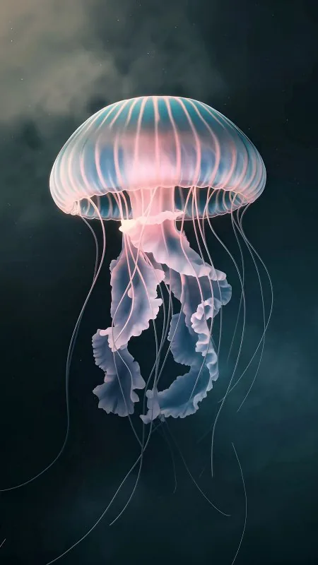 Medusa Minimalism Pink Jellyfish Aesthetic Wallpaper