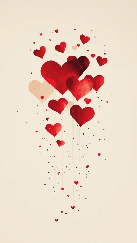 Minimalist Hearts Aesthetic Wallpaper