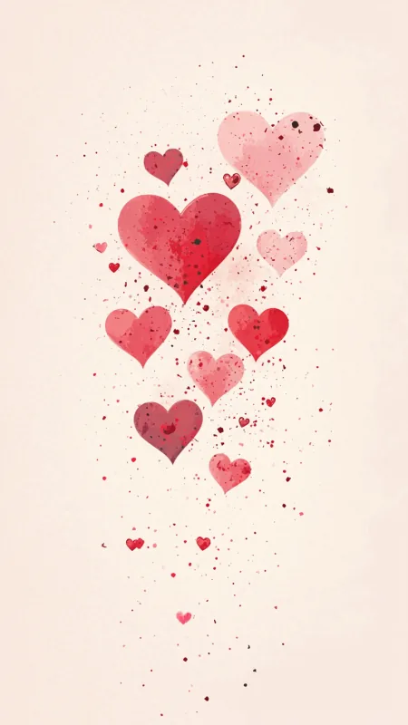 Minimalist Hearts HD Aesthetic Wallpaper