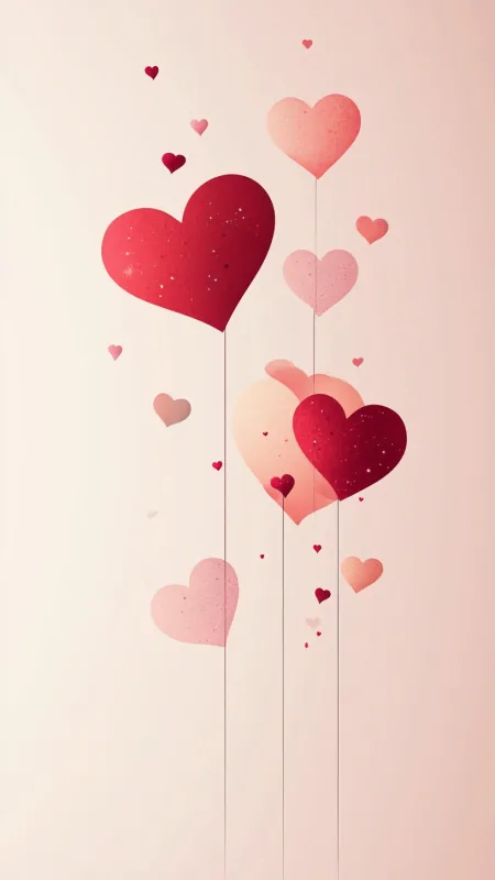 Aesthetic Minimalist Hearts Wallpaper