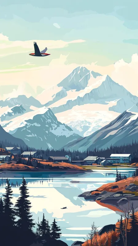 Aesthetic Minimalist Mountain Wallpaper