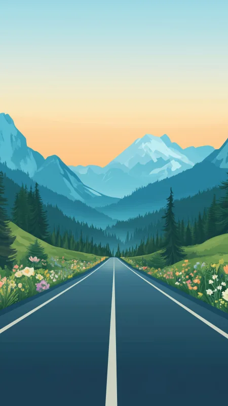 Minimalist Mountain Aesthetic Wallpaper
