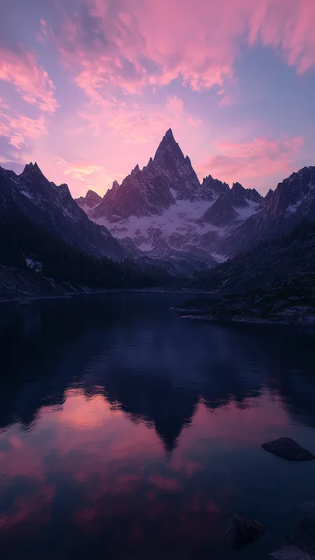 Minimalist Mountain HD Aesthetic Wallpaper