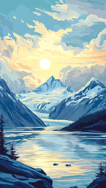 Aesthetic Minimalist Mountain Wallpaper