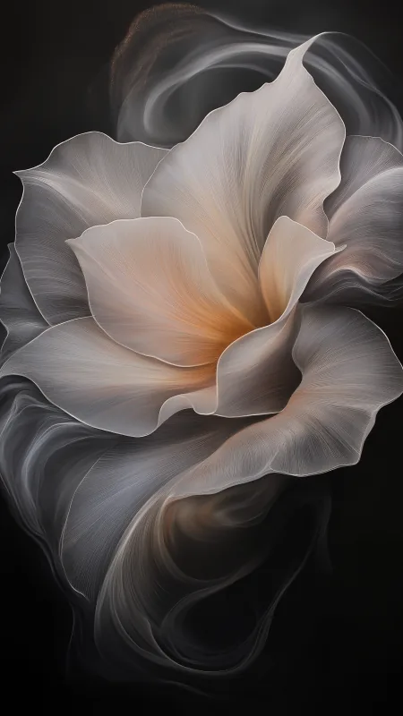 Aesthetic Minimalist White Rose Art Wallpaper