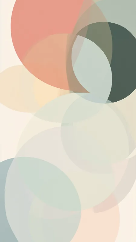 Aesthetic Minimalistic Design Of Overlapping Circles Wallpaper