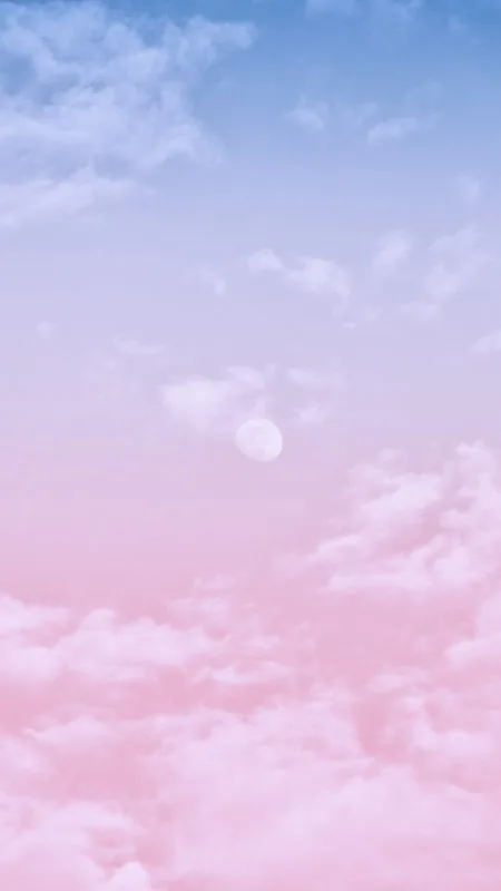 Moon Over Pink Clouds Aesthetic Wallpaper